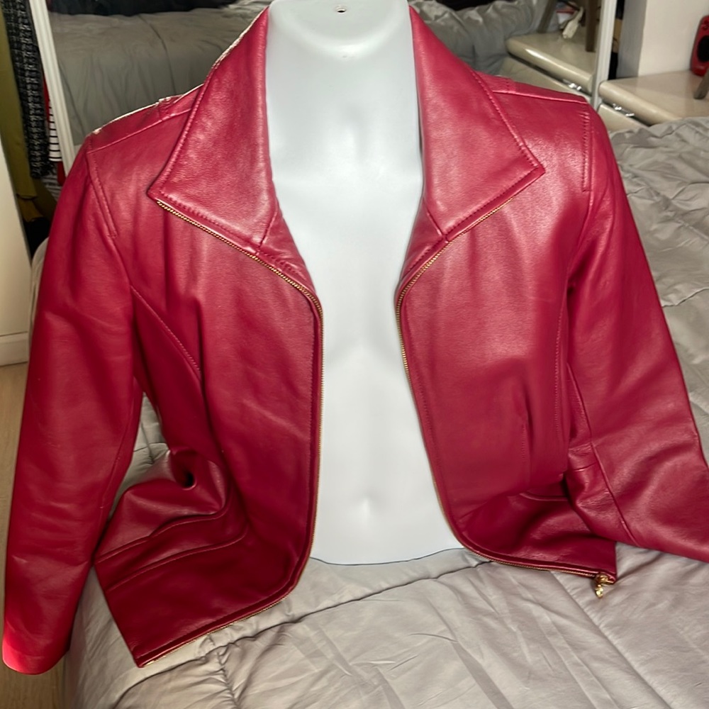 Burgundy leather jacket